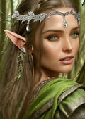 JeVenis Set of 3 Silver Elf Headpieces Elf Ears Crown Fairy Jewelry by Deal US