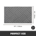 JEEDOVIA Door Mat Indoor Non-Slip Rubber Backing Heavy Duty Grey 36x59 by Deal US