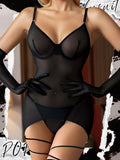 popiv Lingerie Mesh Babydoll Lace Chemise Sleepwear Dress White Size L by Deal US