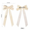 Aileam 2PCS Velvet Hair Bows Ivory Beige Big Fall Alligator Clips by Deal US