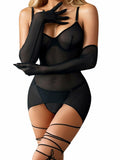 popiv Lingerie Mesh Babydoll Lace Chemise Sleepwear Dress White Size L by Deal US