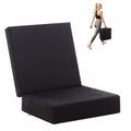OpyTikar Porch Swing Folding Chair Cushion Light Grey with Handle & Straps by Deal US