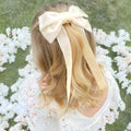 Aileam 2PCS Velvet Hair Bows Ivory Beige Big Fall Alligator Clips by Deal US