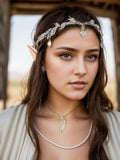 JeVenis Set of 3 Silver Elf Headpieces Elf Ears Crown Fairy Jewelry by Deal US