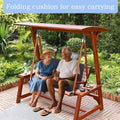 OpyTikar Porch Swing Folding Chair Cushion Light Grey with Handle & Straps by Deal US