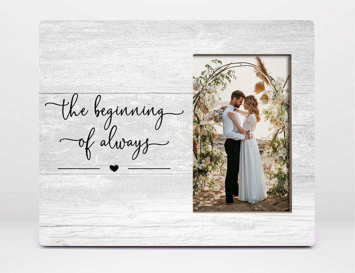 Orchroma Engagement Picture Frame Rustic Black 8x10 The Beginning of Always by Deal US
