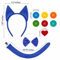 Bonviv Blue Cat Costume Set Ears Bow Tie Tail Kids Adults Halloween by Deal US