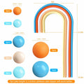 HAVAGDTM Blue Orange Foam Rainbow Cake Toppers Mini Balls 17 pcs by Deal US