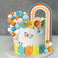 HAVAGDTM Blue Orange Foam Rainbow Cake Toppers Mini Balls 17 pcs by Deal US