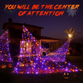 BlcTec Halloween Outdoor Spider Web 19.7x14.7ft White 250 LED Purple Orange by Deal US