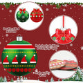 gisgfim 16 Pc Christmas Wooden Ornaments Set Red Green Gold Balls by Deal US
