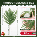 HUZIYAHAN Christmas Norfolk Pine Stems 18in Green Branches 8 Count by Deal US