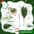 JDKPK 12 Pcs Norfolk Pine Branch 18" Artificial Greenery Green by Deal US