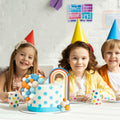 HAVAGDTM Blue Orange Foam Rainbow Cake Toppers Mini Balls 17 pcs by Deal US