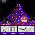 BlcTec Halloween Outdoor Spider Web 19.7x14.7ft White 250 LED Purple Orange by Deal US