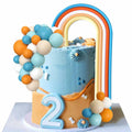 HAVAGDTM Blue Orange Foam Rainbow Cake Toppers Mini Balls 17 pcs by Deal US
