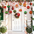gisgfim 16 Pc Christmas Wooden Ornaments Set Red Green Gold Balls by Deal US