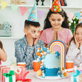 HAVAGDTM Blue Orange Foam Rainbow Cake Toppers Mini Balls 17 pcs by Deal US