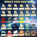 Hiawbon Gemstones Dig Kit 6 Planets 12 Skulls 18 Gems Space Kit by Deal US