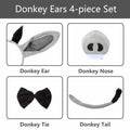 JIALWEN Donkey Costume Set Ears Nose Tail Bowtie Animal Kit Gray One Size by Deal US