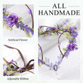 MOSTORY Purple Flower Fairy Crown Woodland Elf Headpiece Floral Circlet by Deal US