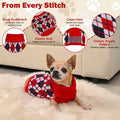 KCFESTIHUE Dog Sweater Plaid Knit Turtleneck Pullover Red Blue Size XS by Deal US