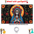Pardi Day of the Dead Backdrop Banner Floral Black Red Mexican Fiesta Decor by Deal US
