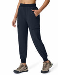 Women's Cargo Joggers Lightweight Hiking Pants Zipper Pockets Navy Size XL by Deal US