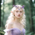MOSTORY Purple Flower Fairy Crown Woodland Elf Headpiece Floral Circlet by Deal US