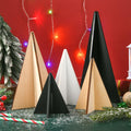 WHQXFDZ 5pcs Wooden Christmas Tree Decor Farmhouse Ornaments Black White by Deal US