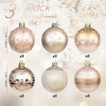 Sea Team 60mm Rose Gold Painted Sparkling Christmas Ornaments Balls 30pcs by Deal US