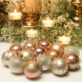 Sea Team 60mm Rose Gold Painted Sparkling Christmas Ornaments Balls 30pcs by Deal US