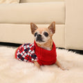 KCFESTIHUE Dog Sweater Plaid Knit Turtleneck Pullover Red Blue Size XS by Deal US