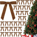BeapTcely 30 Pcs Velvet Christmas Wreath Bows 5x7in Camel 1" Width by Deal US