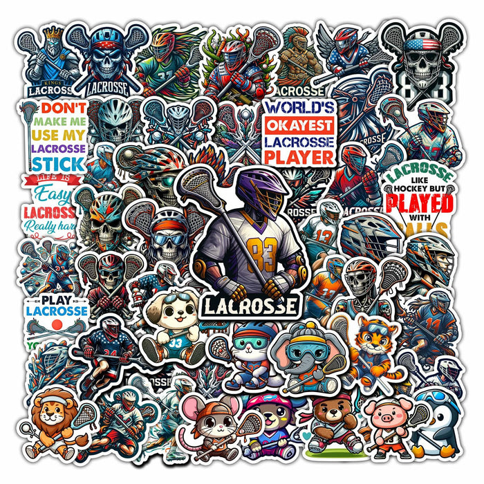 BIGZORO Lacrosse Stickers Waterproof Vinyl Decals 50 PCS Cartoon by Deal US