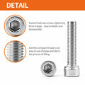 NIULUNBAO M10-1.5x80mm Hex Socket Head Cap Screw 304 Stainless Steel 6PCS Silver by Deal US
