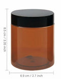 Caribbean Coastal Delights 8 OZ Amber Plastic Cosmetic Jars with Lids 3 Pack by Deal US