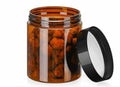 Caribbean Coastal Delights 8 OZ Amber Plastic Cosmetic Jars with Lids 3 Pack by Deal US