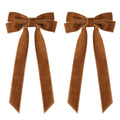 Aileam 2PCS Brown Velvet Hair Bows Large Fall Alligator Clips by Deal US