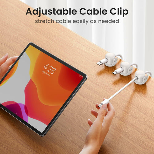 LOTUNY Cable Clips Adjustable Cord Holder White 8 Pack Adhesive by Deal US