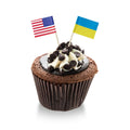 Foocal Cake Topper Flags Ukraine US Paper 1.3x1in 200pcs with Toothpicks by Deal US