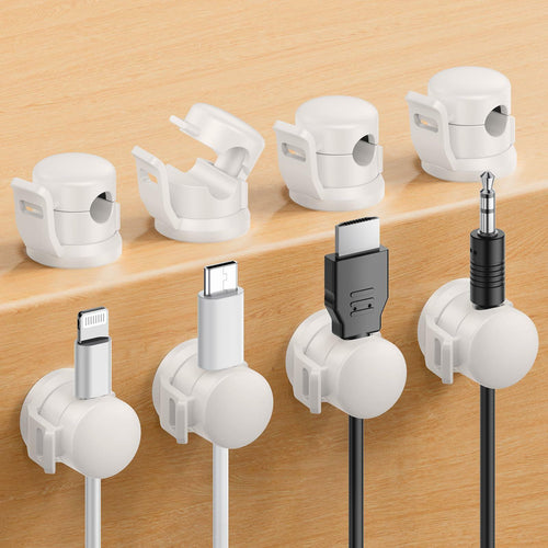LOTUNY Cable Clips Adjustable Cord Holder White 8 Pack Adhesive by Deal US