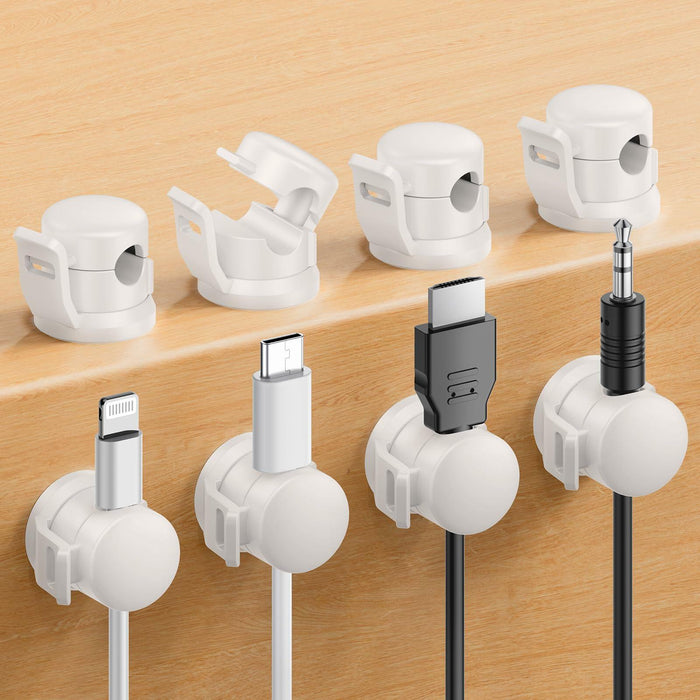 LOTUNY Cable Clips Adjustable Cord Holder White 8 Pack Adhesive by Deal US