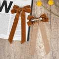 Aileam 2PCS Brown Velvet Hair Bows Large Fall Alligator Clips by Deal US