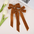 Aileam 2PCS Brown Velvet Hair Bows Large Fall Alligator Clips by Deal US