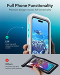 ESR Waterproof Phone Pouch for iPhone 13/14/15 Pro IPX8 2 Pack Black/Clear by Deal US