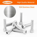 NIULUNBAO M10-1.5x80mm Hex Socket Head Cap Screw 304 Stainless Steel 6PCS Silver by Deal US