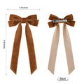 Aileam 2PCS Brown Velvet Hair Bows Large Fall Alligator Clips by Deal US