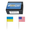Foocal Cake Topper Flags Ukraine US Paper 1.3x1in 200pcs with Toothpicks by Deal US