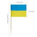 Foocal Cake Topper Flags Ukraine US Paper 1.3x1in 200pcs with Toothpicks by Deal US